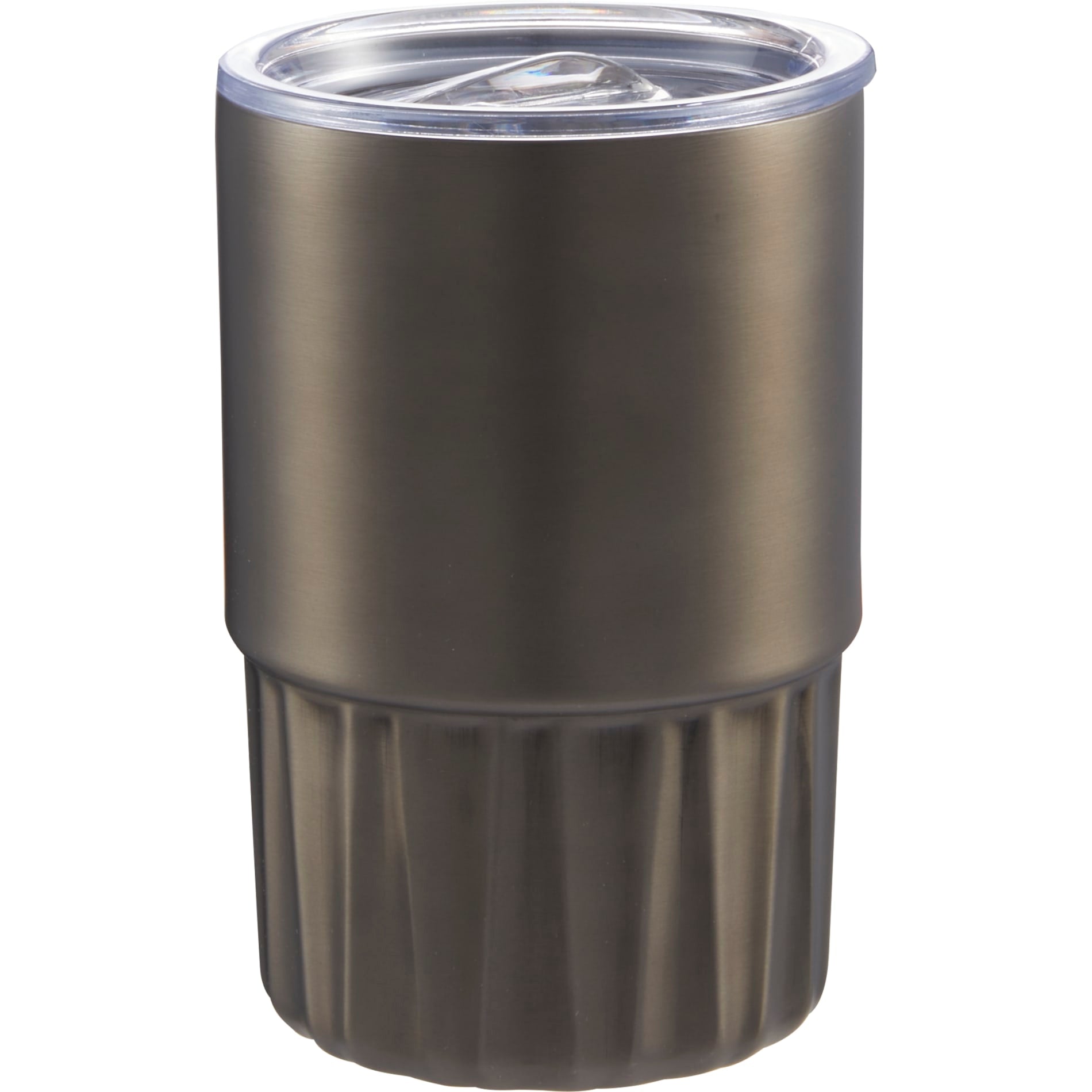 Front View of Gray Elite Geometry Recycled Stainless Tumbler 16oz plain