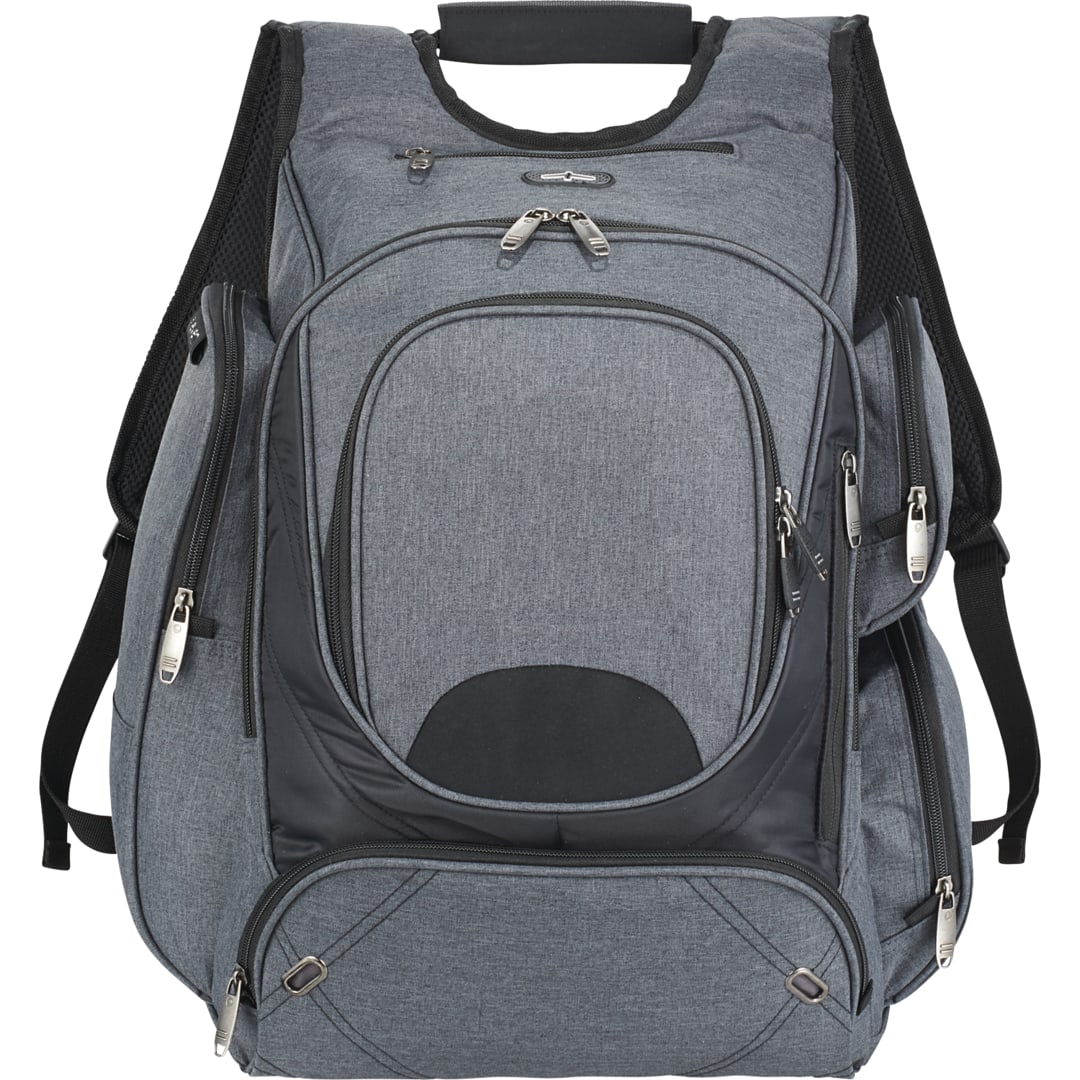 Front View of Gray elleven™ TSA 17" Computer Backpack plain