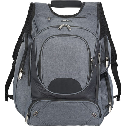 Front View of Gray elleven™ TSA 17" Computer Backpack plain