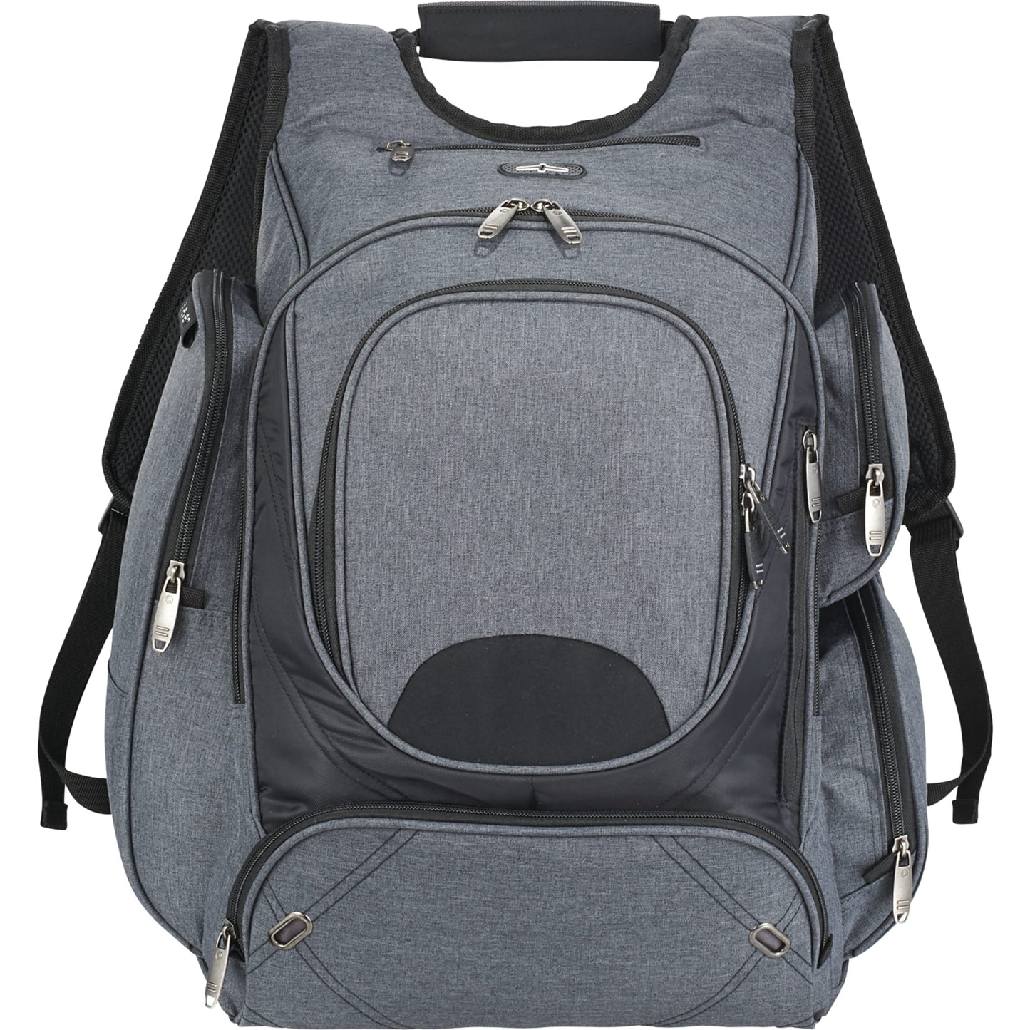Front View of Gray elleven™ TSA 17" Computer Backpack plain