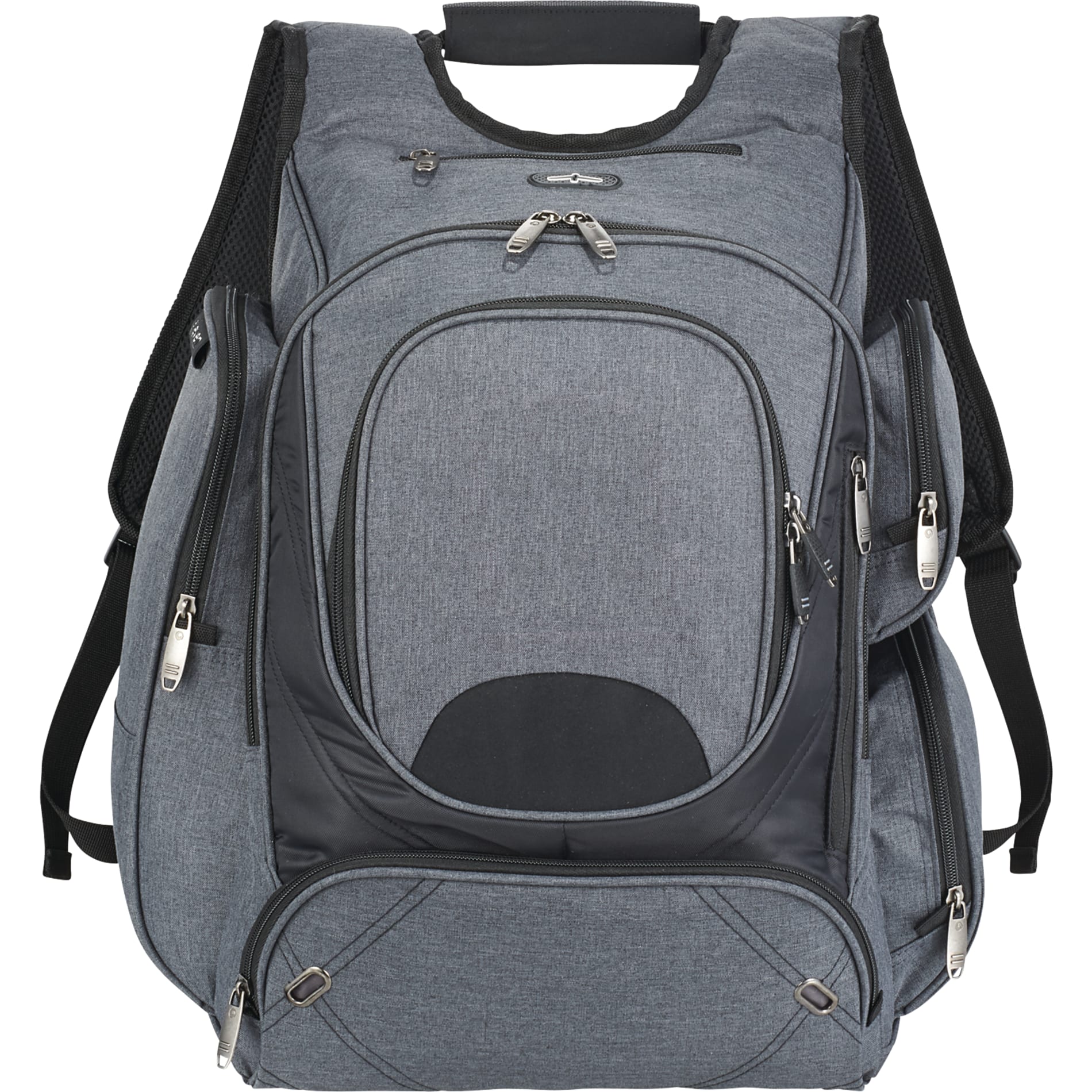 Front View of Gray elleven™ TSA 17" Computer Backpack plain
