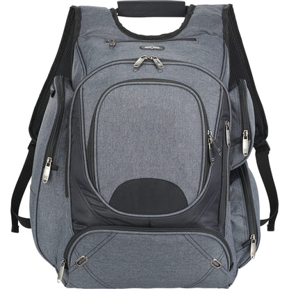 Front View of Gray elleven™ TSA 17" Computer Backpack plain