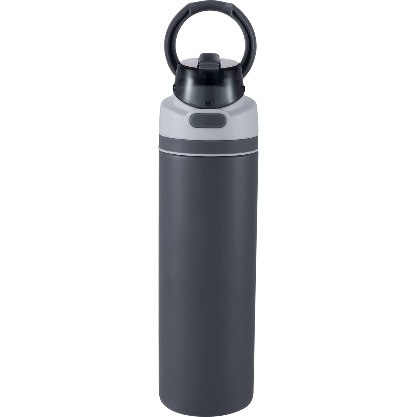 Front View of Gray Elvin 28oz Recycled Stainless Flip Straw Bottle plain