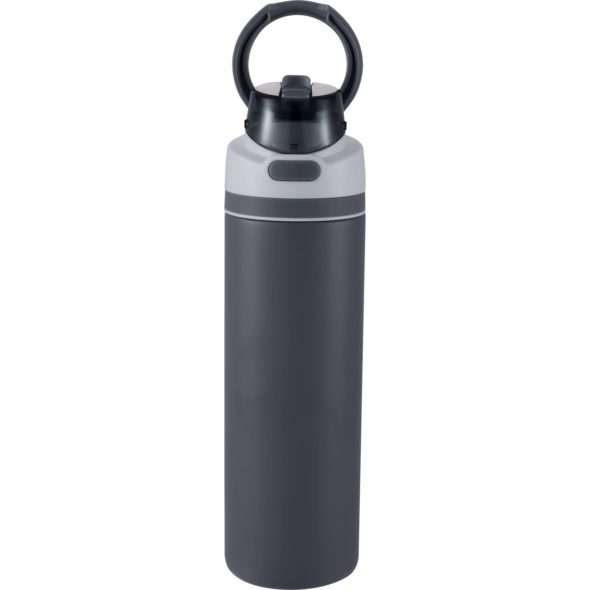 Front View of Gray Elvin 28oz Recycled Stainless Flip Straw Bottle plain