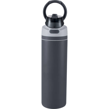 Front View of Gray Elvin 28oz Recycled Stainless Flip Straw Bottle plain