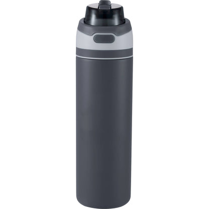 Front View of Gray Elvin 28oz Recycled Stainless Flip Straw Bottle plain