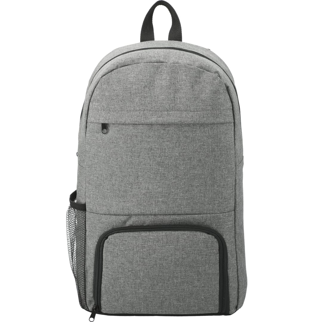 Front View of Gray Essential Insulated 15" Computer Backpack plain
