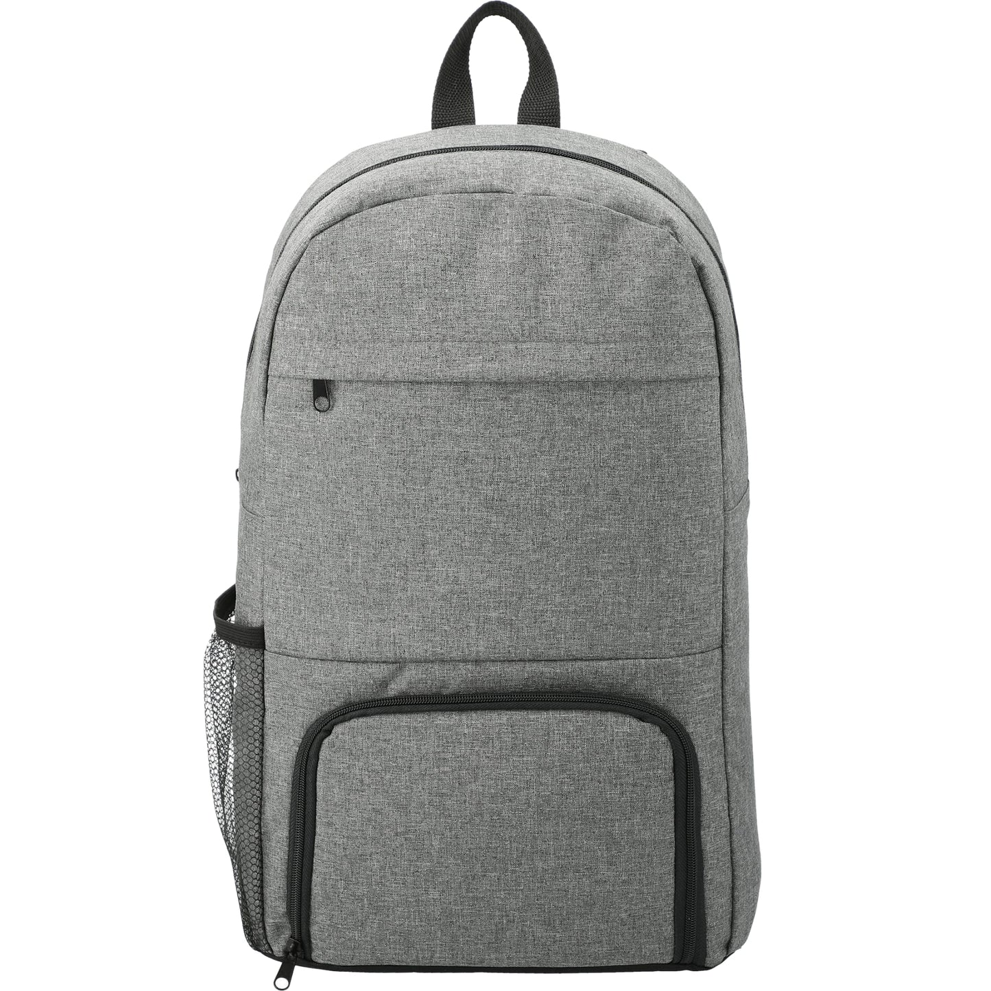 Front View of Gray Essential Insulated 15" Computer Backpack plain