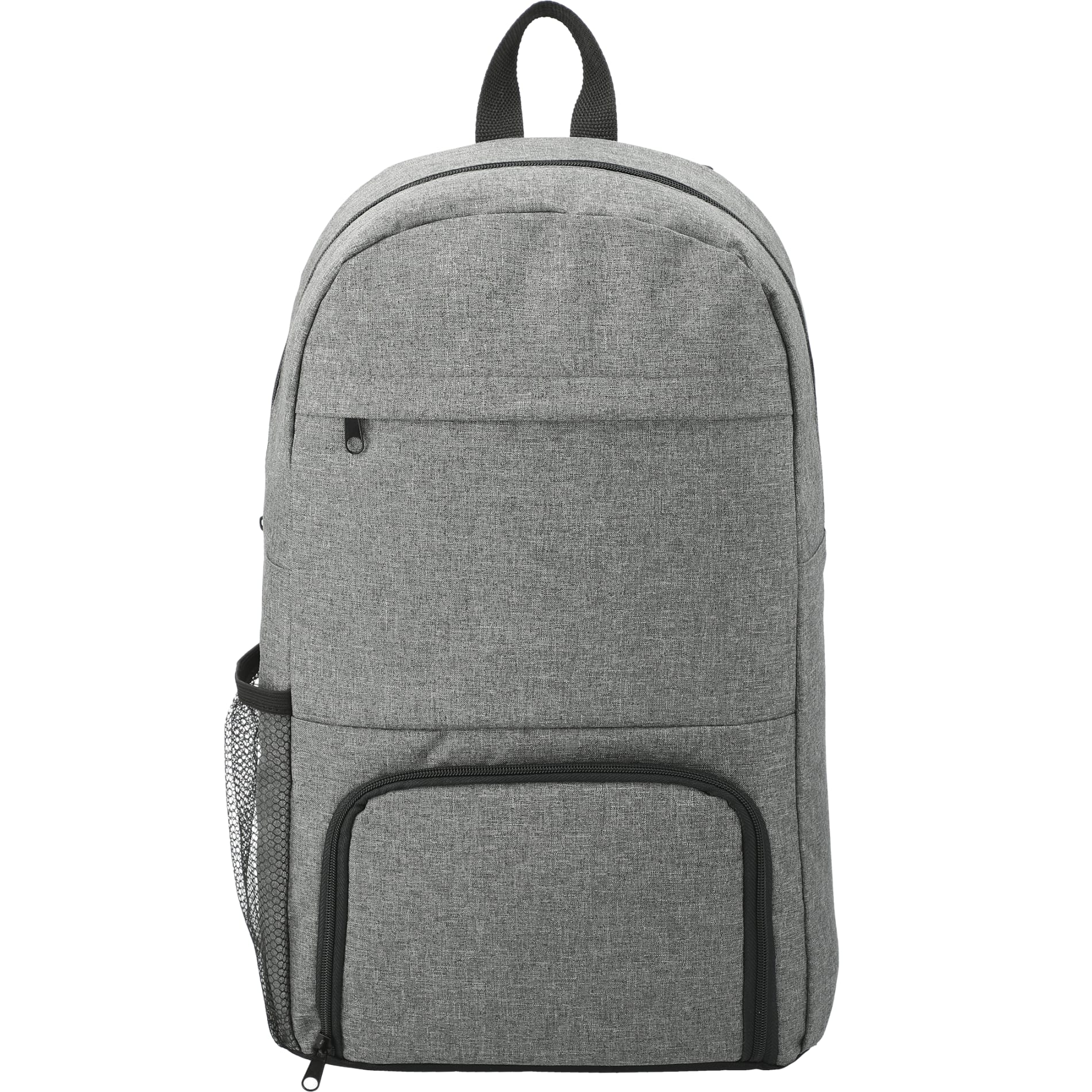 Front View of Gray Essential Insulated 15" Computer Backpack plain