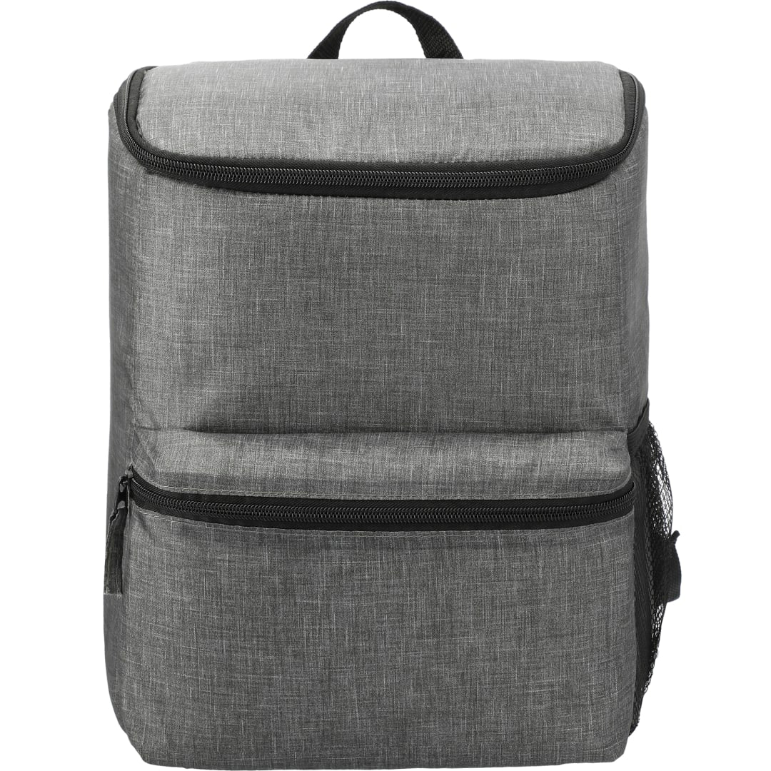 Front View of Gray Excursion Recycled 20 Can Backpack Cooler plain