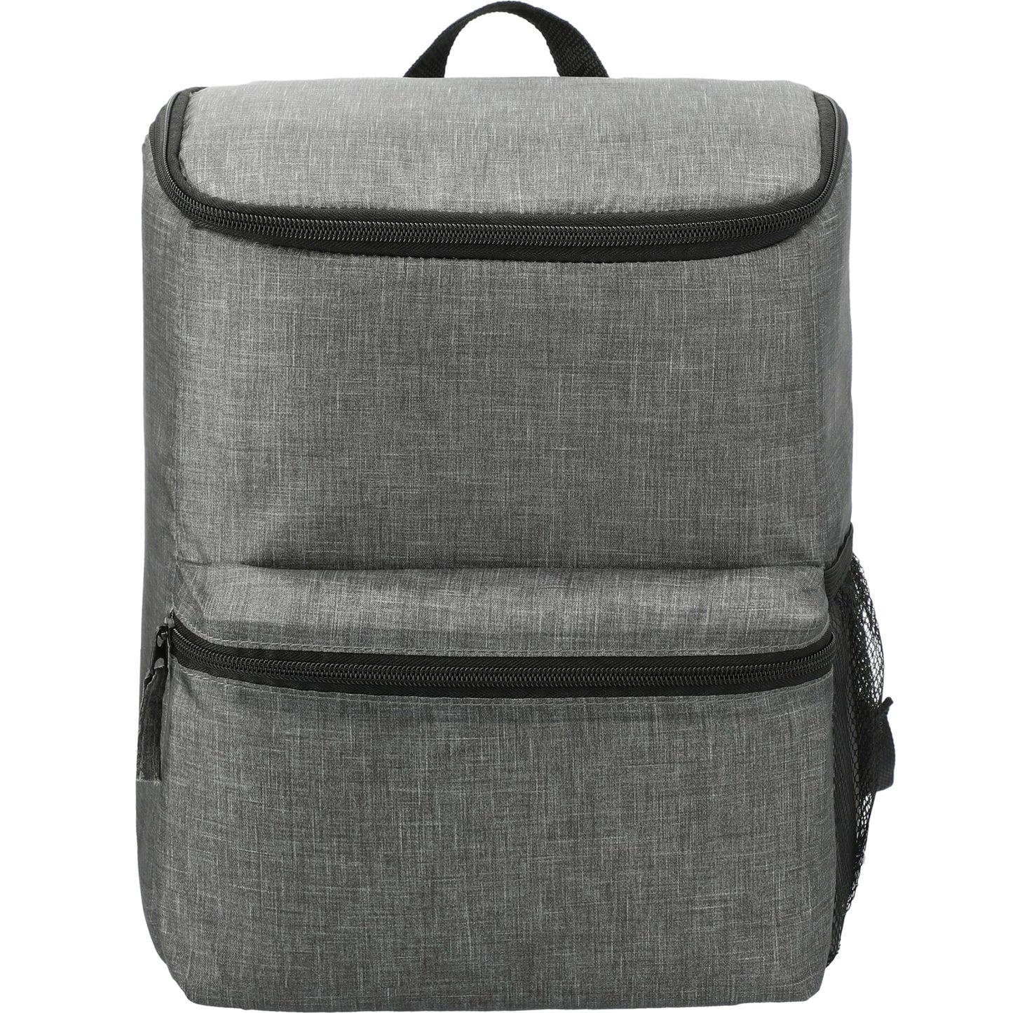 Front View of Gray Excursion Recycled 20 Can Backpack Cooler plain