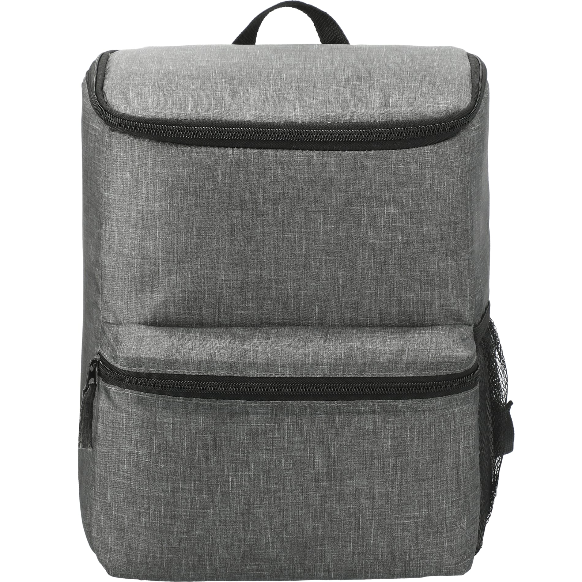 Front View of Gray Excursion Recycled 20 Can Backpack Cooler plain