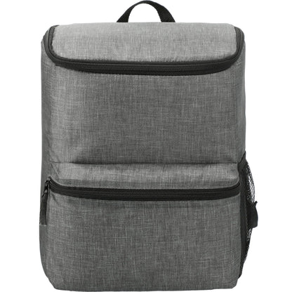 Front View of Gray Excursion Recycled 20 Can Backpack Cooler plain