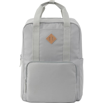Front View of Gray Fife Recycled 15" Laptop Backpack plain