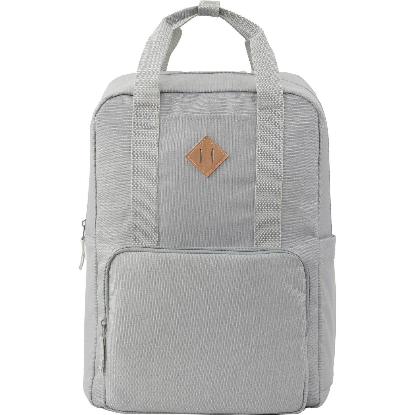 Front View of Gray Fife Recycled 15" Laptop Backpack plain
