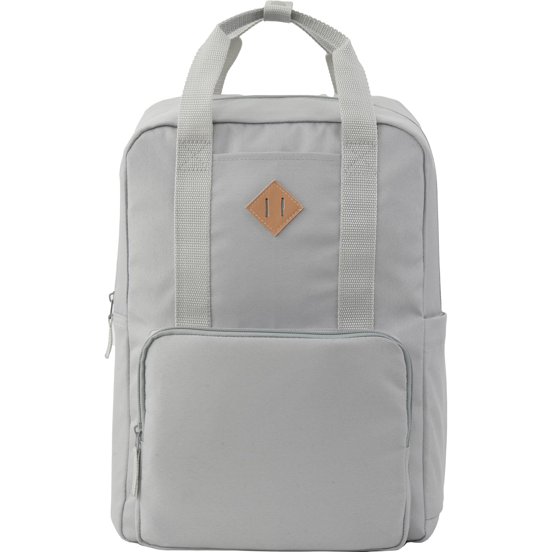 Front View of Gray Fife Recycled 15" Laptop Backpack plain