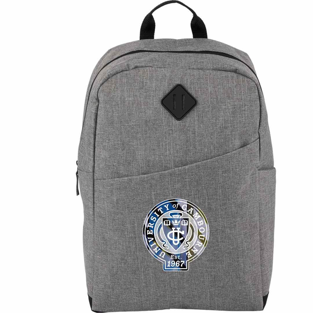 Front View of Gray Forrest Recycled 15" Computer Backpack
