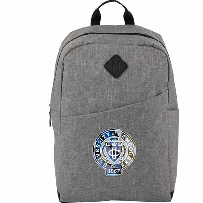 Front View of Gray Forrest Recycled 15" Computer Backpack