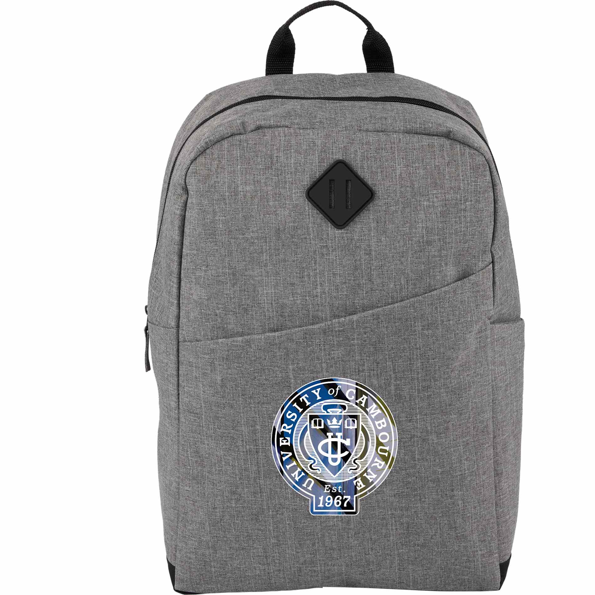 Front View of Gray Forrest Recycled 15" Computer Backpack