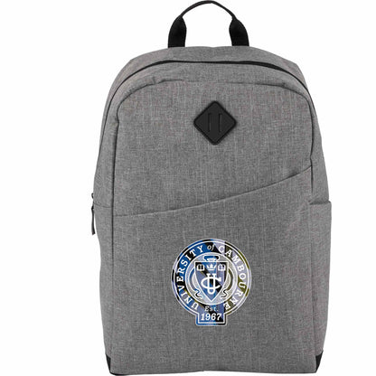 Front View of Gray Forrest Recycled 15" Computer Backpack