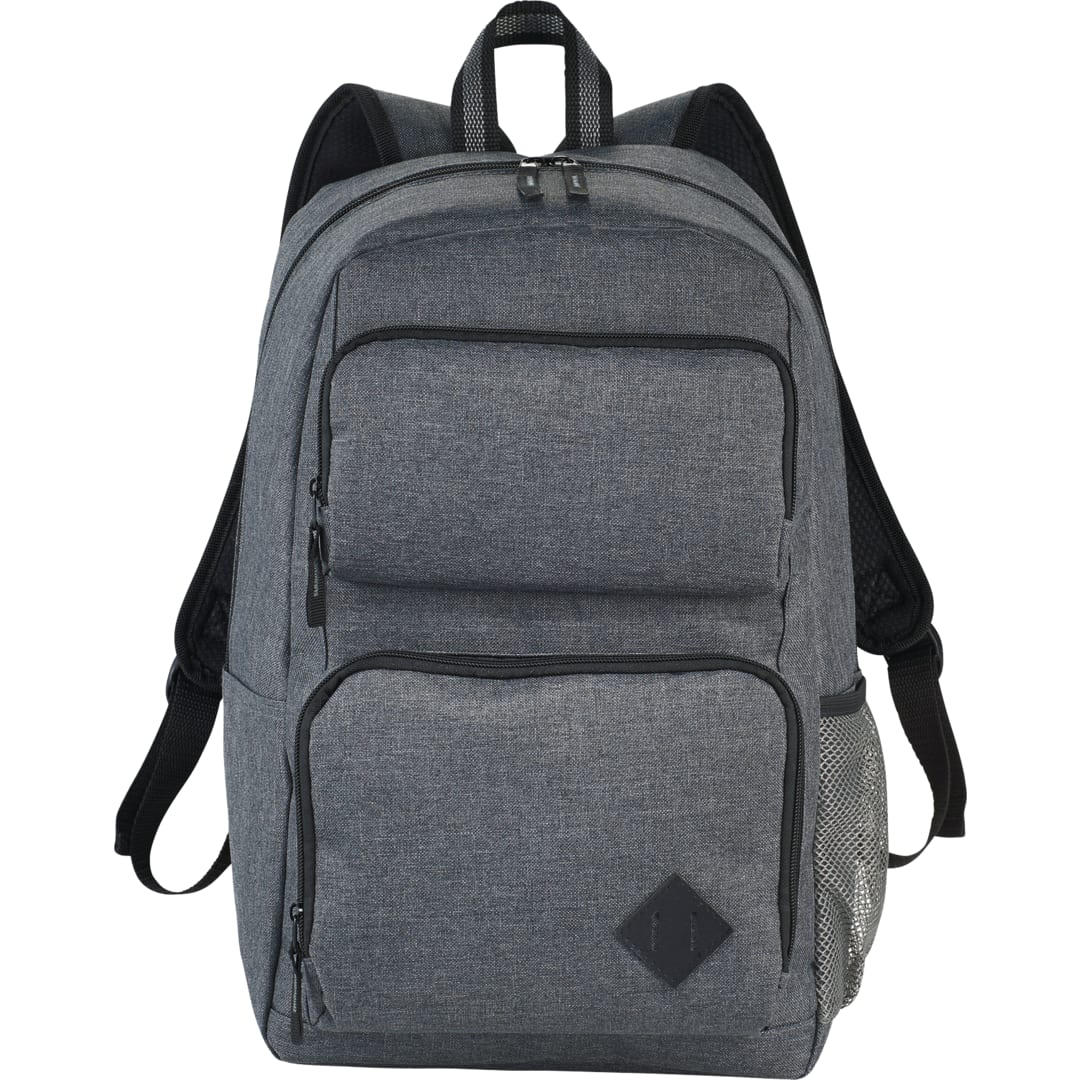 Front View of Gray Graphite Deluxe 15" Computer Backpack plain