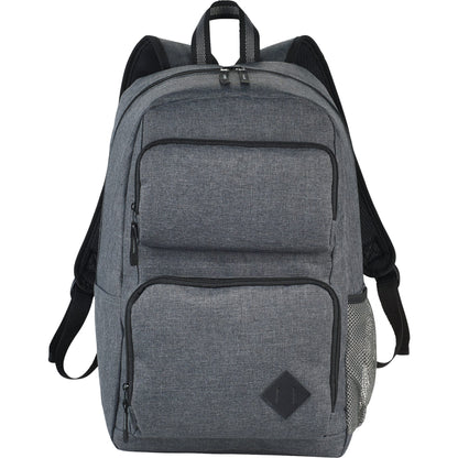 Front View of Gray Graphite Deluxe 15" Computer Backpack plain