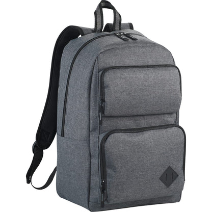 Front View of Gray Graphite Deluxe 15" Computer Backpack plain