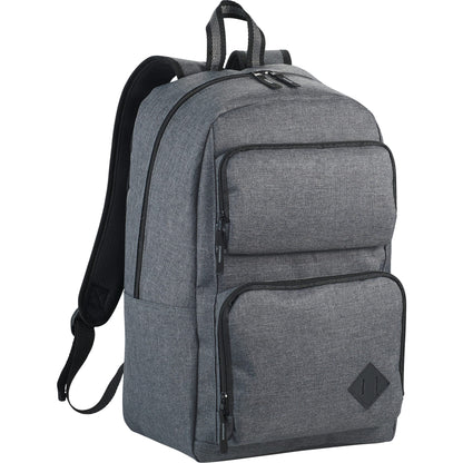 Front View of Gray Graphite Deluxe 15" Computer Backpack plain