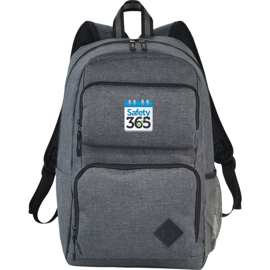 Front View of Gray Graphite Deluxe 15" Computer Backpack