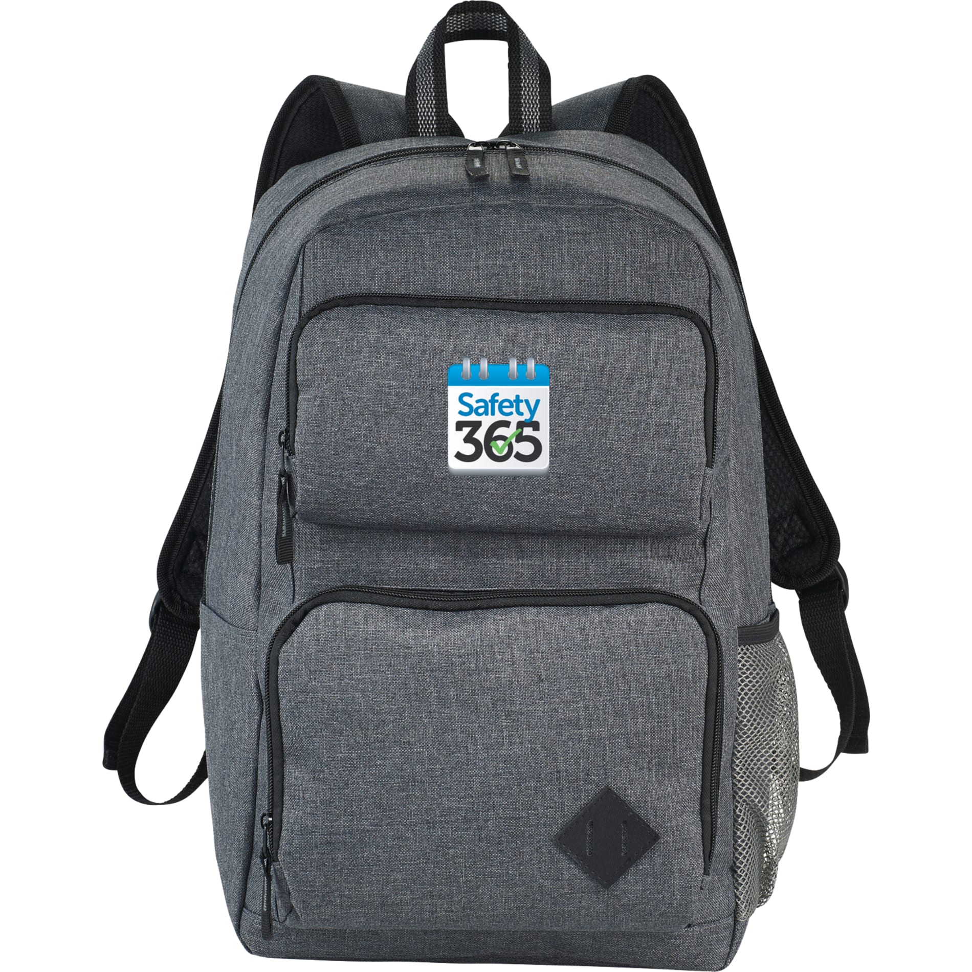 Front View of Gray Graphite Deluxe 15" Computer Backpack