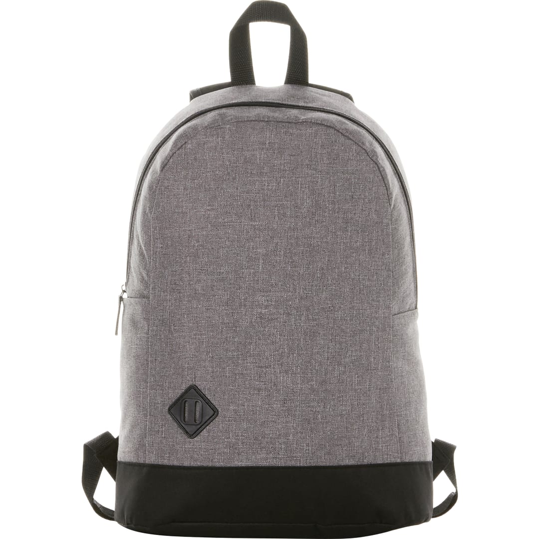 Front View of Gray Graphite Dome 15" Computer Backpack plain
