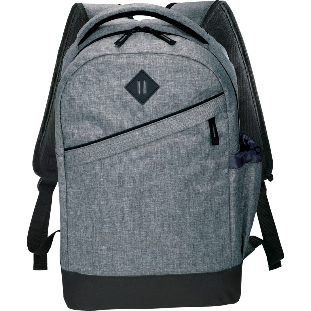 Front View of Gray Graphite Slim 15" Computer Backpack plain