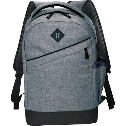 Front View of Gray Graphite Slim 15" Computer Backpack plain