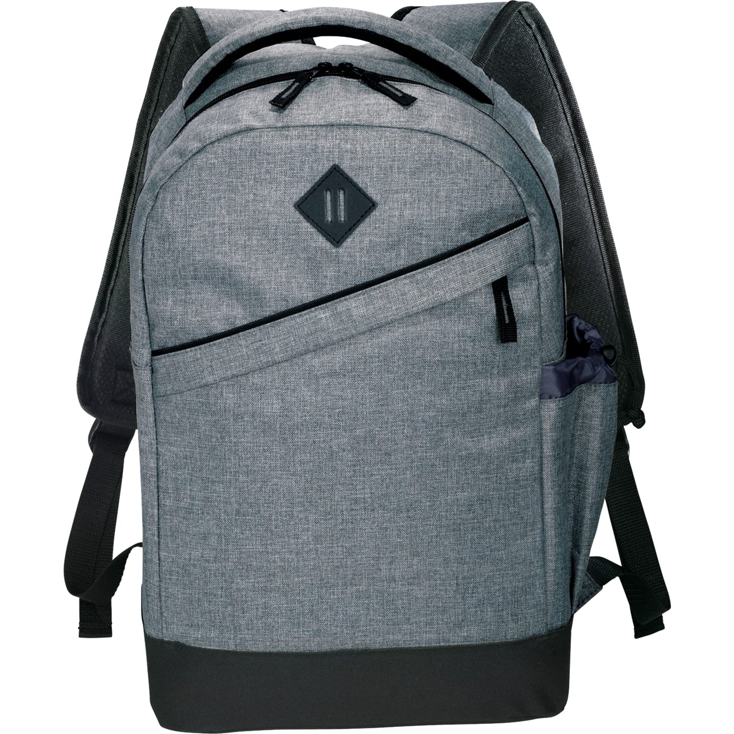 Front View of Gray Graphite Slim 15" Computer Backpack plain