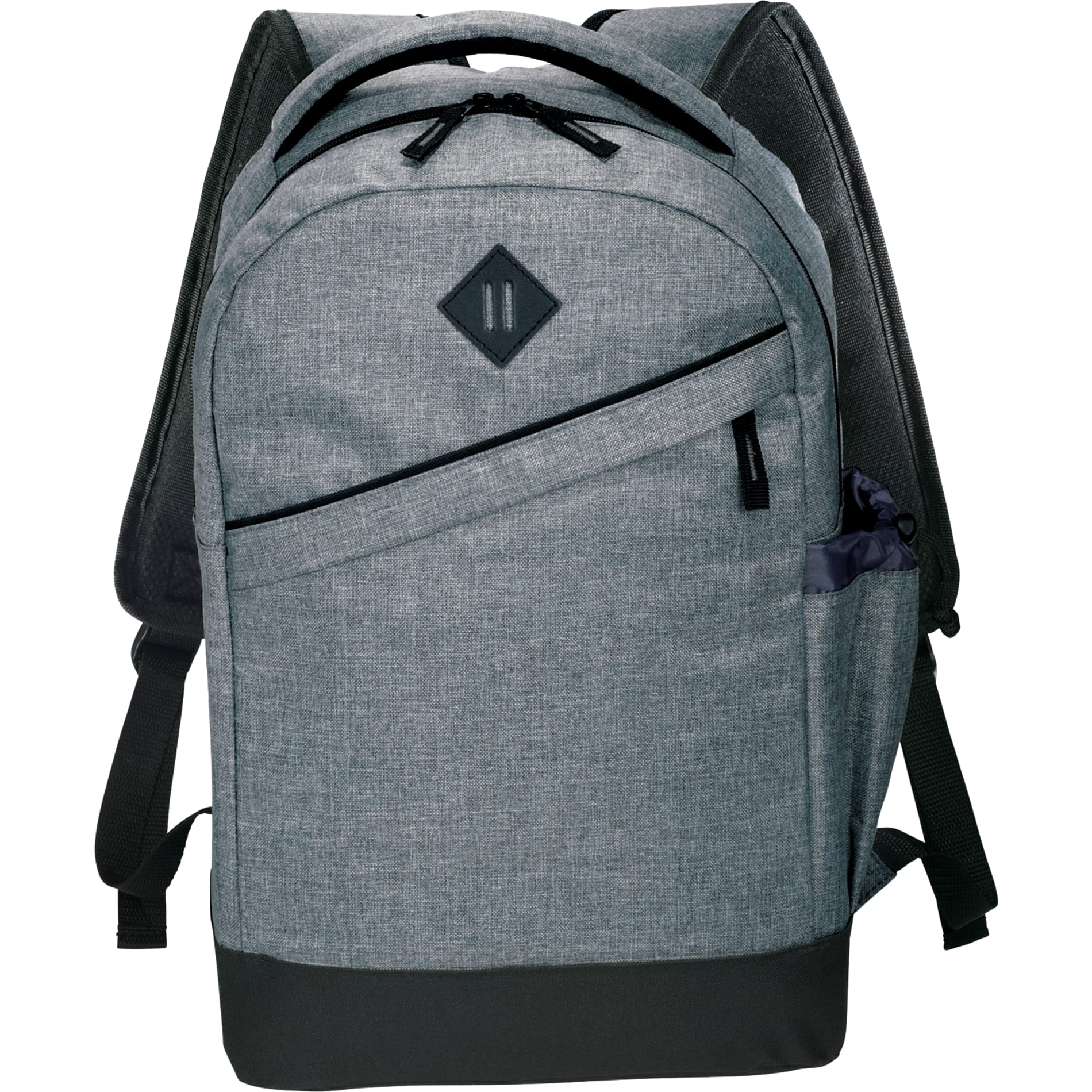 Front View of Gray Graphite Slim 15" Computer Backpack plain