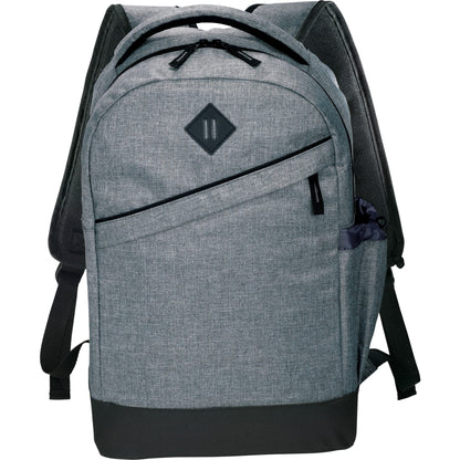 Front View of Gray Graphite Slim 15" Computer Backpack plain