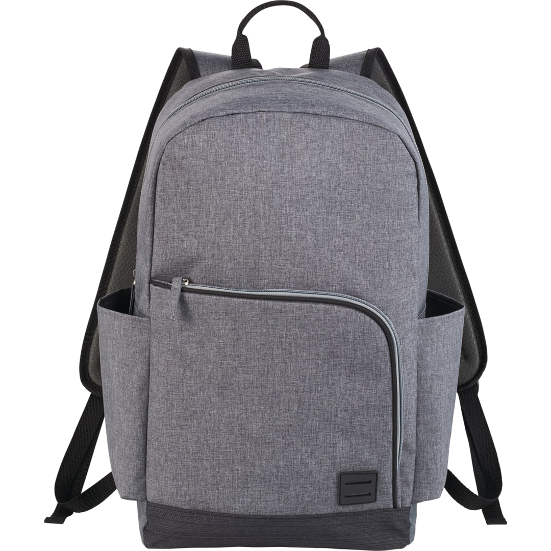 Front View of Gray Grayson 15" Computer Backpack plain