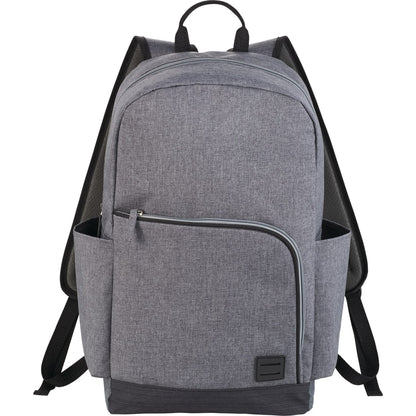 Front View of Gray Grayson 15" Computer Backpack plain