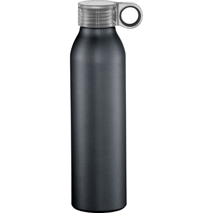 Front View of Gray Grom 22oz Aluminum Sports Bottle plain