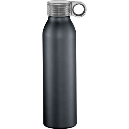 Front View of Gray Grom 22oz Aluminum Sports Bottle plain