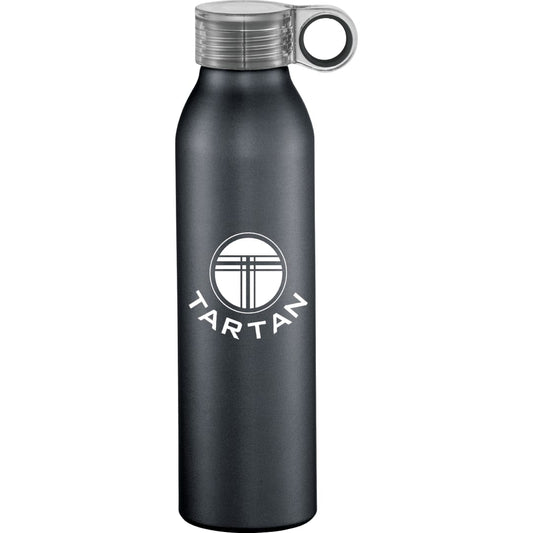 Front View of Gray Grom 22oz Aluminum Sports Bottle