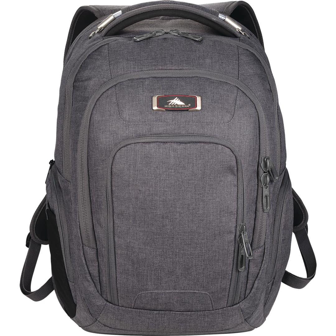 Front View of Gray High Sierra 17" Computer UBT Deluxe Backpack plain