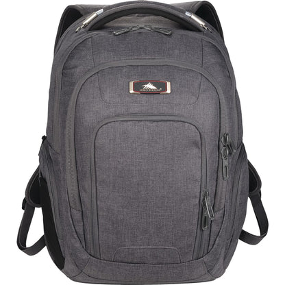 Front View of Gray High Sierra 17" Computer UBT Deluxe Backpack plain