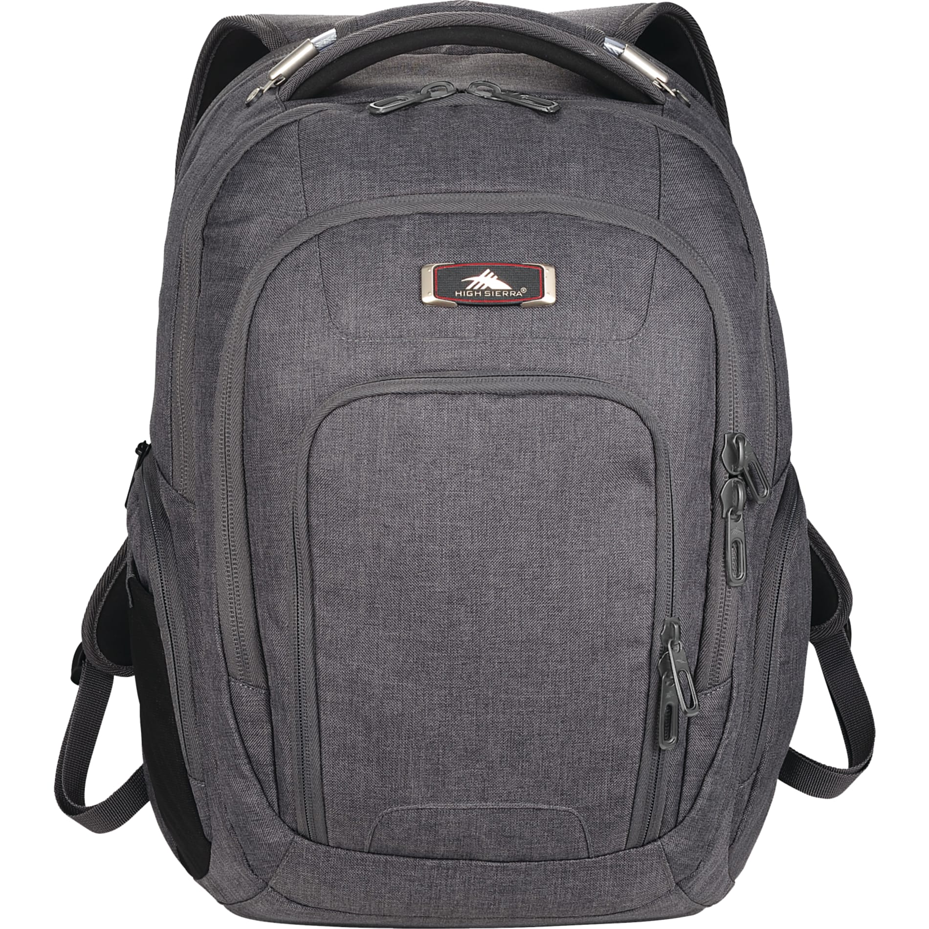 Front View of Gray High Sierra 17" Computer UBT Deluxe Backpack plain