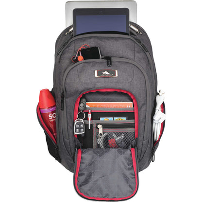 Front View of Gray High Sierra 17" Computer UBT Deluxe Backpack