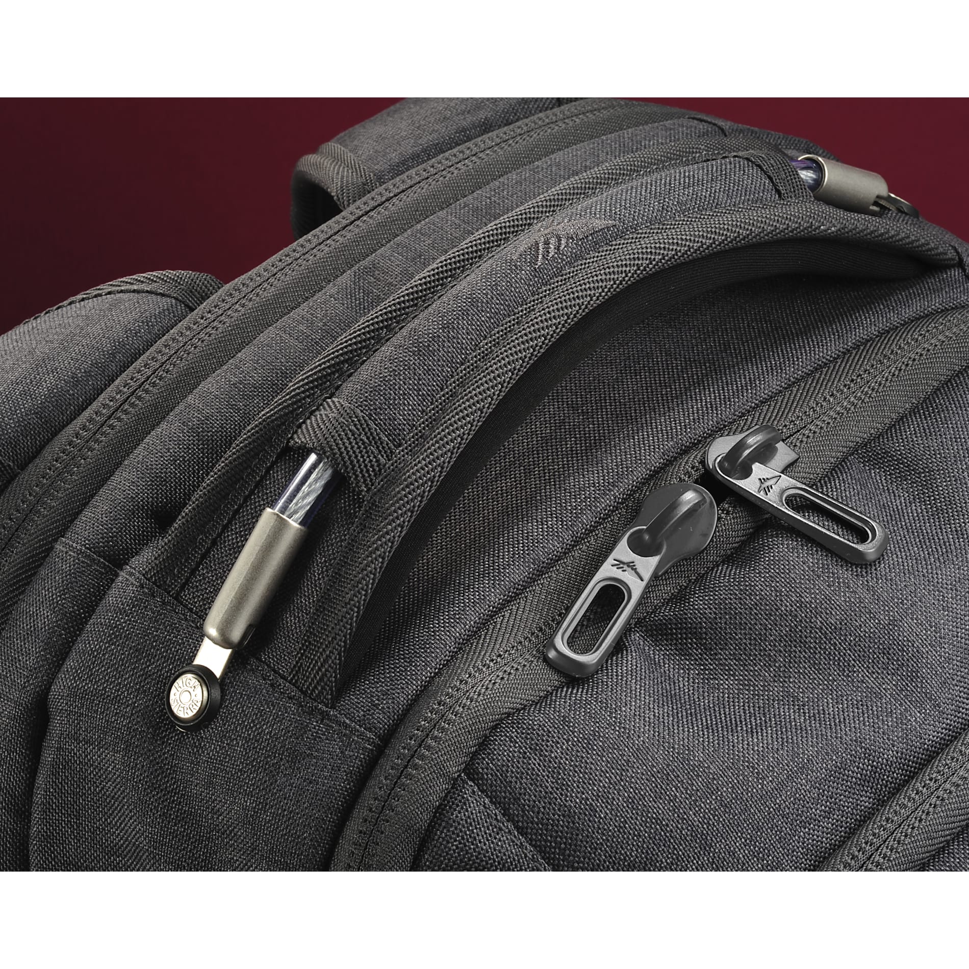 Front View of Gray High Sierra 17" Computer UBT Deluxe Backpack