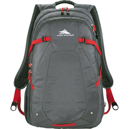 Front View of Gray High Sierra Fallout 17" Computer Backpack plain