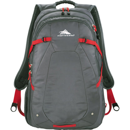 Front View of Gray High Sierra Fallout 17" Computer Backpack plain
