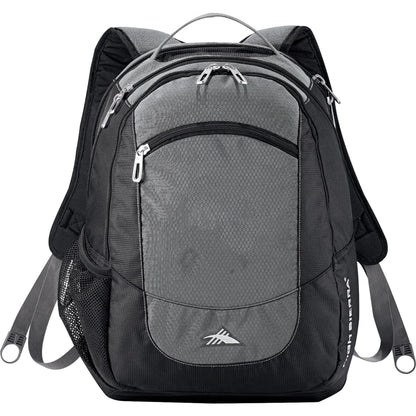 Front View of Gray High Sierra Fly-By 17" Computer Backpack plain