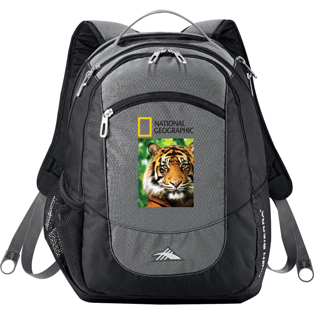 Front View of Gray High Sierra Fly-By 17" Computer Backpack